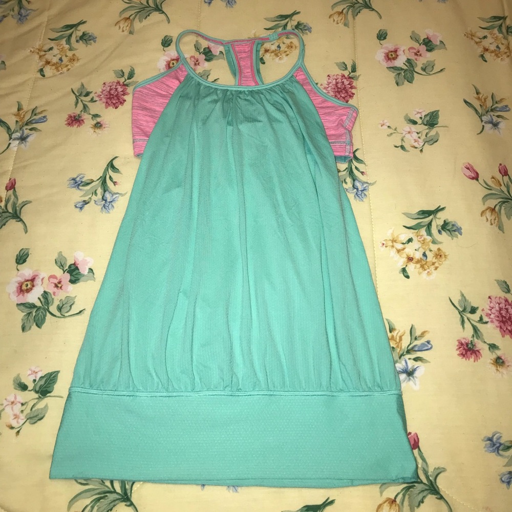 Lululemon No Limits Tank Teal/Pink Size 4